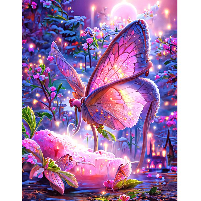 Cuadros Decorativos 5D bricolaje ronda completa taladro diamante pintura mariposa Kit decoración del hogar (A6446) Wdftyju de costura negro 4 estilos