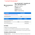 thumbnail image 2 of Rear Left Axle Shaft - Compatible with 1990 - 2002 Chevy Astro 1991 1992 1993 1994 1995 1996 1997 1998 1999 2000 2001, 2 of 2