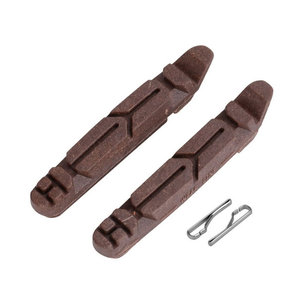 Wosthever Pastillas de freno duraderas para bicicleta de carretera, 2 uds., para ruedas de carbono, insertos de freno de goma para bicicleta de Ciclismo BRK014 marrón