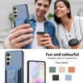 thumbnail image 6 of Compatible for Samsung Galaxy A15 Carbon Fiber Texture Wallet Case with Credit Card Slots, Shockproof Protection Business PU Leather Flip Kickstand Phone Cover for Galaxy A15, Blue, 6 of 9