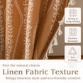 thumbnail image 5 of PixelForge Floral Linen Curtain, Farmhouse Curtain for Living Room, Light Filtering Rod Pocket, 1 Panel, Terracotta, 52"W x 84"L, 5 of 9