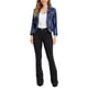 thumbnail image 2 of INSPIRAR CHIC Saco de Blazer Corto de Oficina para Mujeres, Abierto en Frontal, Ligero, Verano, Talla L, Azul Oscuro con Flores, 2 of 6