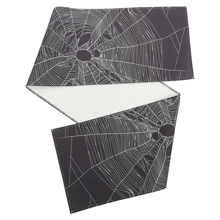 

Decorative Halloween Themed Tablecloth Spider s Web Table Runner for Party