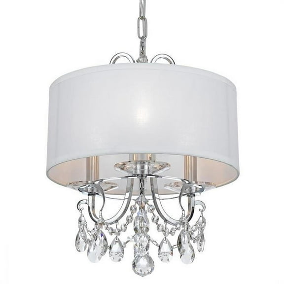 3 Light Chandelier in Classic Style 15 inches Wide By 15 inches High-Swarovski Spectra Crystal Type-Polished Chrome Finish Bailey Street Home