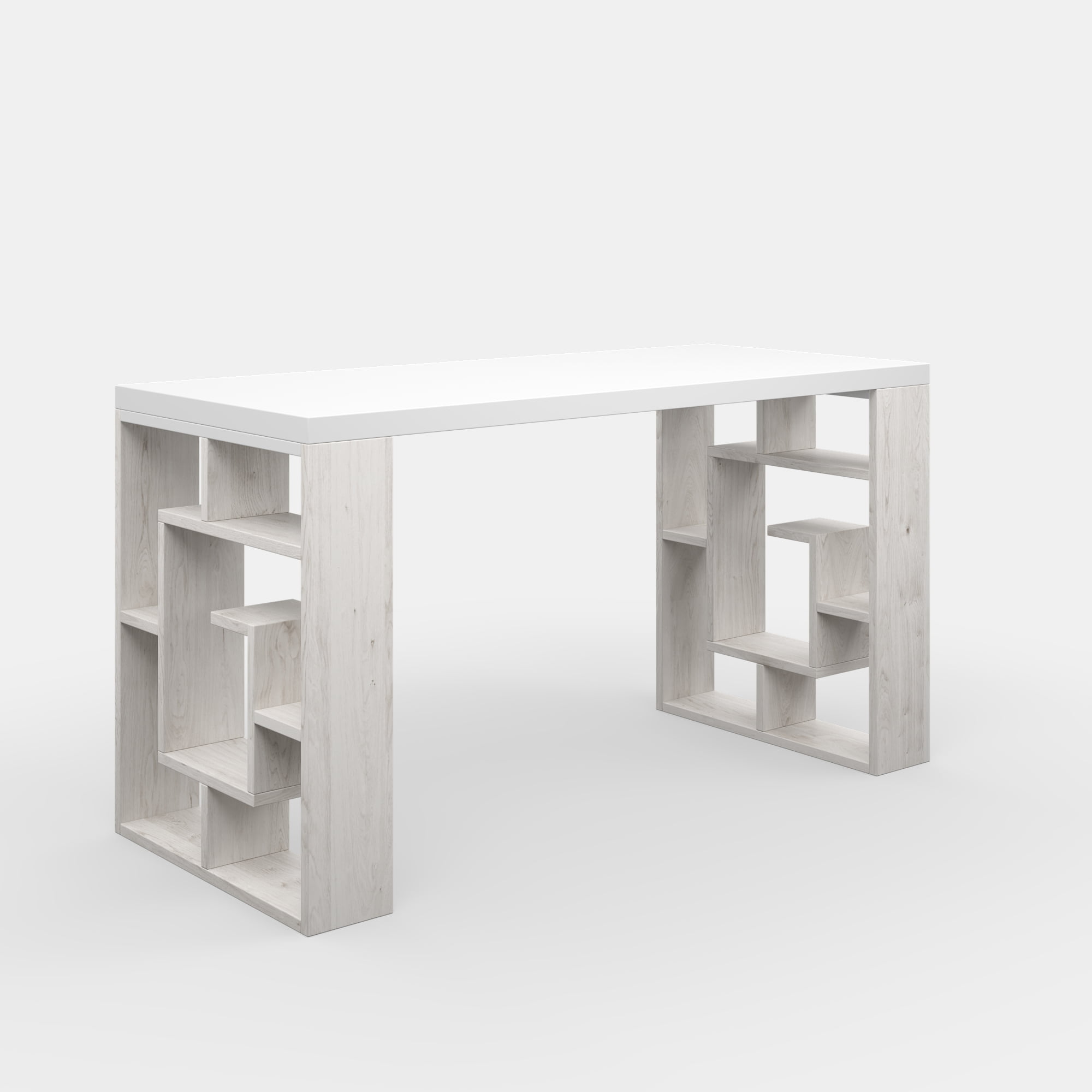 Ada Home Decor Furniture 4 Tier White Ivory Briscoe Modern Desk