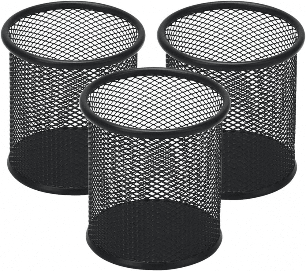 3 Pcs Metal Mesh Pencil Cup, Office Supplies Of Pen Holder, Office Desk