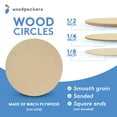 thumbnail image 4 of Wood Discs for Crafts, Blank Tokens, or Wooden Coins, 2  inch, 1/16 inch Thick,  Pack of 100 Unfinished Wood Circles, by Woodpeckers, 4 of 7