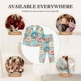 thumbnail image 7 of Honeii Colorful Donut print Women's Pajama Sets Long Sleeve Button Down Sleepwear Nightwear Soft Pjs Lounge Sets-Small, 7 of 7