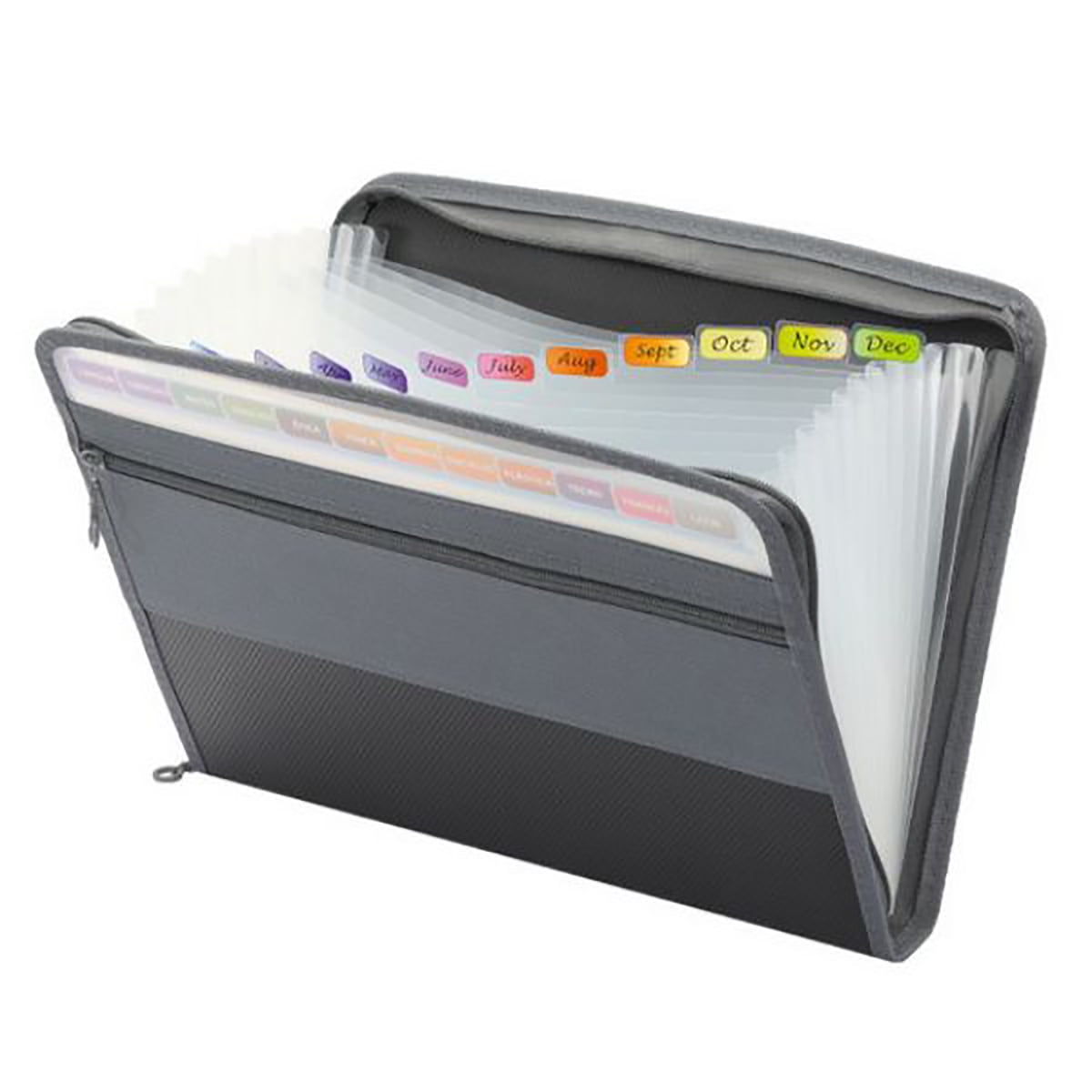 13 Pocket Expanding File Folder with Sticky Labels, Expanding Zip File