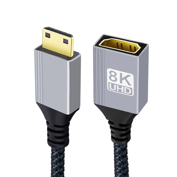 Xiwai 8K Type-C Mini HDMI 2.1 Male to HDMI Female Extension HDTV Cable for DV Camera Laptop Portable Monitor