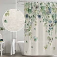 thumbnail image 5 of 66x72 Inch Shower Curtains for Bathroom, Sage Green Eucalyptus Fabric Bath Curtain Decor, Weeping Botanical Leaves Linen Waterproof Restroom Curtains Shower Set Accessories with 12 Hooks 66 Inch, 5 of 7