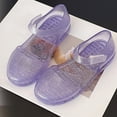 thumbnail image 2 of JDEFEG Girls' Jelly Sandals Comfort Summer Outdoor Casual Beach Shoes Non Slip Walking Shoes Girls Princess Shoes Children's Closed Toe Sandals Little Girl Baby Jelly Shoes Purple Size 11, 2 of 7