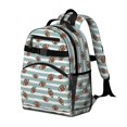 thumbnail image 2 of Football Stripe Blue Pattern Cute School Backpack Bag for School with Padded Back and Adjustable Shoulder Straps 15.25"x11.5"x5.25", 2 of 5