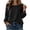 Black, variant on tarylea Tops for Women Trendy Long Sleeve Scoop Neck Button Slit Hem T-Shirts Casual Loose Fall Plain Tops