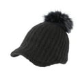 thumbnail image 3 of WITHMOONS Women Ribbed Visor Knit Pom Beanie Hat Winter Cap SLQ1252 (Charcoal), 3 of 6
