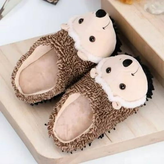 MEIBUTYUP Warm Coffee Hedgehog Slippers Slippers for Home