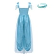 thumbnail image 4 of TiaoBug Womens Arabian Princess Costume for Belly Dance Jumpsuit Rave Party Fancy Dress up Lake Blue S, 4 of 7