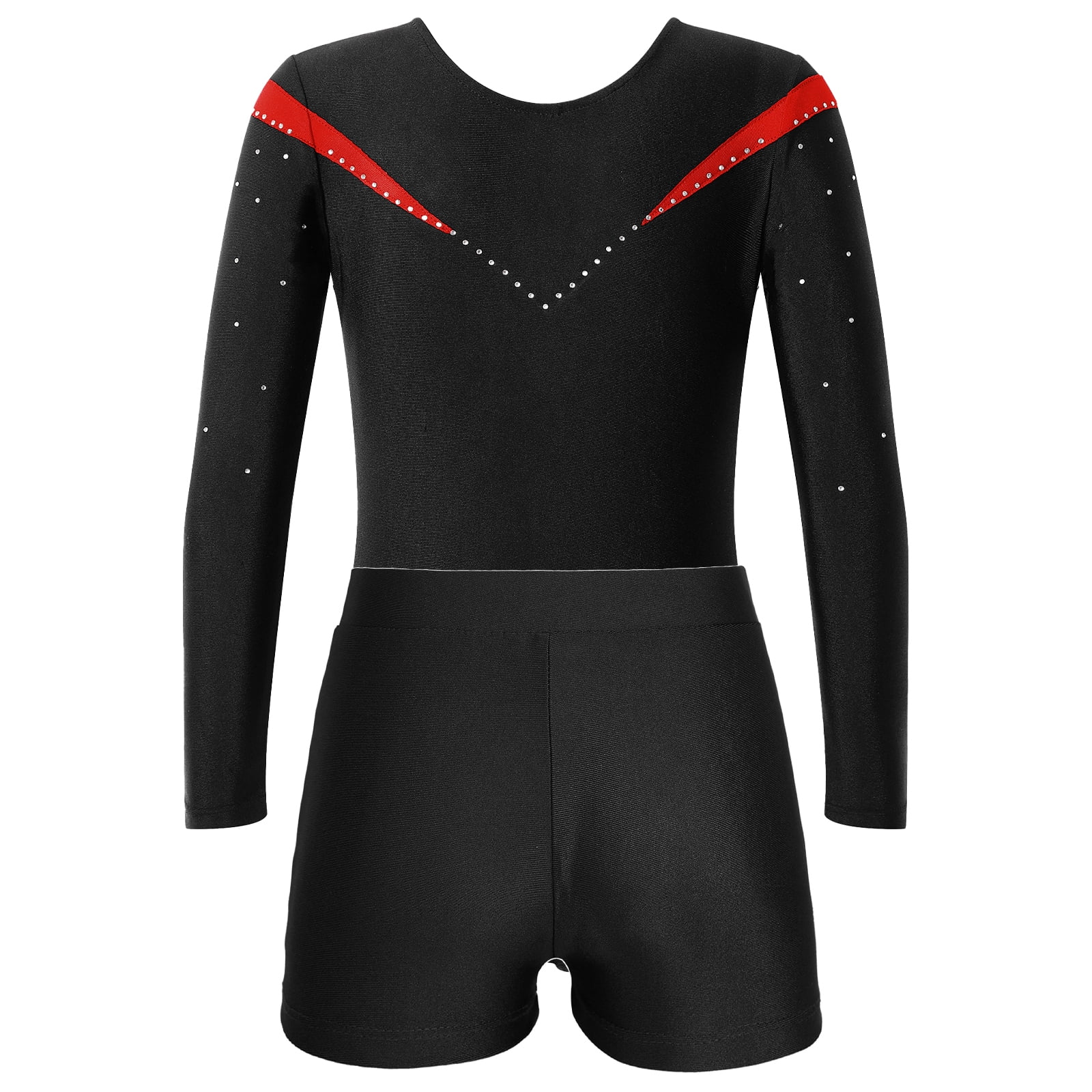 Jelory Tenue De Danse Ballet Pour Filles Ensemble Basique Justaucorps Avec Short Ensemble De Yoga Gymnastique Biketard Noir 6