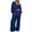Navy, variant on asjyhkr Womens Sets 2 Pieces Long Sleeve V Neck Pullover Wide Leg High Waist Drawstring Pants with Pockets Casual Running Workout Gym Sets