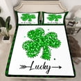 thumbnail image 2 of jejeloiu Four Leaf Clover Full Size Sheets,Lucky St.Patrick'S Day Bed Sheets,Green Black Check Sheet Sets For Kids,Ultra Soft Home Decor,4-Piece, 2 of 7