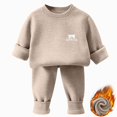 thumbnail image 2 of ITSAME Girls 2 Piece Outfit Fleece-Lined Long Sleeve Crewneck Pullover and Pants Fall Winter Warm Loungewear Set Size 12, 2 of 8