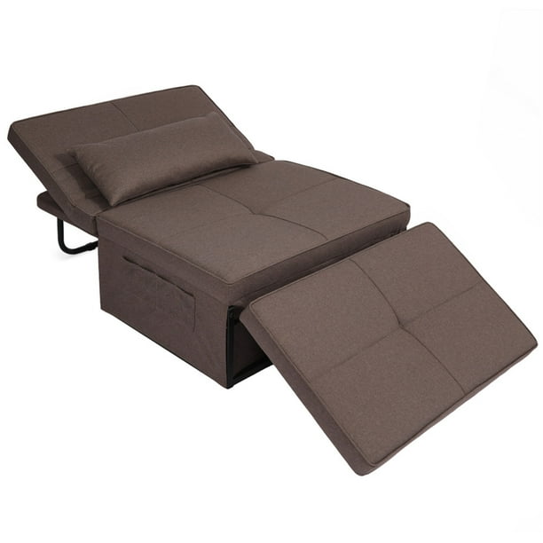 Sleeper Chair Sofa Bed Convertible 4 In 1 Multi Function Indoor Adjustable Chaise Lounger Ottoman Bench Guest For Living Room Bedroom And Small Brown Com Sleeper Chair Sofa Bed Convertible, Sofa Bed Convertible Chair 4 In 1