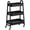 3-tiered Black, variant on Metal 3 Tiers Utility Rolling Cart, Mobile Storage Shelf with Lockable Caster Wheels, Organization for Livingroom, Bathroom & Narrow Places