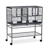Prevue Pet Products Hampton Deluxe Divided Breeder Cage with Stand, Black Hammertone