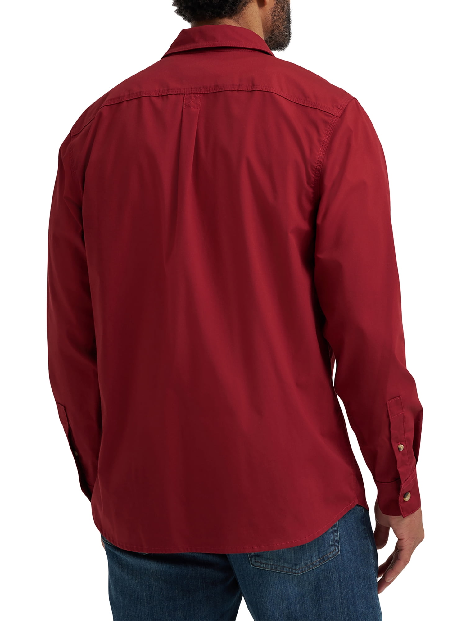 Wrangler® Men's and Big Men's Relaxed Fit Long Sleeve Woven Shirt, S-5XL