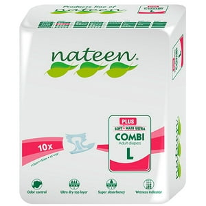 Nateen - Pañales De Adulto Combi Plus L, 10 Un