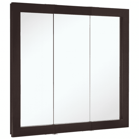 Design House 30" Modern Wood Wall Mount Tri-View Medicine Cabinet, Espresso