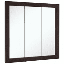 Design House 30" Modern Wood Wall Mount Tri-View Medicine Cabinet, Espresso