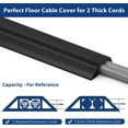 thumbnail image 2 of Cord Cover Floor 6ft Black, Floor Cable Cover Extension Cord Hider, Floor Cord Protector Prevent Cable Trips & Protect, 2 of 5