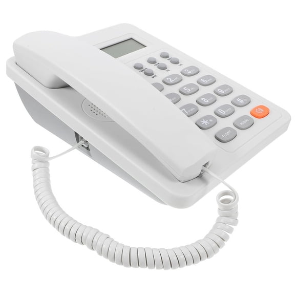 HAOANDesktop Phone Corded Telephone Office 21.50X16.00X6.00CM White