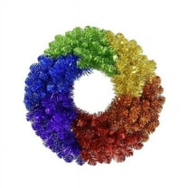 Kurt S. Adler WRT0402 24 in. Unlit Foil Rainbow Pride Wreath - Multi Color