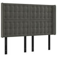 thumbnail image 2 of vidaXL Headboard with Ears Dark Gray 57.9"x6.3"x46.5"/50.4" Velvet, 2 of 30