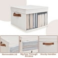 thumbnail image 4 of StorageWorks Foldable Fabric Storage Bins with Lids and Handles, White Storage Organizers for Closet&Shelf, Collapsible Storage Box with See-Through Window, 3-Pack, 13"x 12.2"x 8.4", 4 of 8