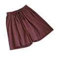 thumbnail image 5 of Satin Pajama Shorts with Pockets Women’s Home Shorts Elastic Waist Drawstring Comfy Pajama Shorts Loose Casual Summer Boxer Shorts Loungewear Coffee 3XL, 5 of 6