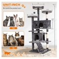 thumbnail image 7 of JTAOT Cat Tree 54" Cat Tower for Indoor Cats Multi-Level Cats Playhouse with Sisal Scratching Post Cat Condo Tall Stand House Cats Furniture Activity Center with Funny Toy, ASHY, 7 of 7