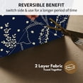 thumbnail image 3 of SUNOLIFE Navy Blue Placemats Set of 4 Floral Parten Linen Double-Sided Table Place Mats for Dining Table Decor 12x18 in, 3 of 6
