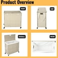 thumbnail image 6 of Laundry Hamper With Lid And Wheels - 160l Gray Basket For Clothes Storage Daily Needs, 6 of 7
