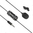 thumbnail image 1 of BOYA BY-M1 Pro II Clip-on Microphone Omni-directional Condenser Mic 3.5mm TRRS Plug with 6m Cable for Smartphone Camera Camcorder, 1 of 3