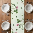 thumbnail image 6 of St. Patrick's Day Table Runner - 48 Inch Long, Kitchen Dining Table Runner Dresser Scarves, Green Shamrocks Floral Botanical Farmhouse Decor for Coffee Tables Wedding Party Banquet, 6 of 8