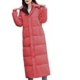 thumbnail image 2 of Brnmxoke Women Long Quilted Coat Hooded Maxi Length Long Sleeve Puffer Jacket Plus Size Bubble Padded Coat Warm Winter Outerwear, 2 of 3