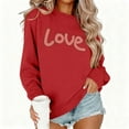 thumbnail image 2 of Busydd Valentine Shirts for Women Trendy Love Heart Print Womens Long Sleeve Tops Casual Comfortable Cotton Crewneck Spring Tops for Women M, 2 of 5