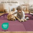 thumbnail image 4 of ODIKA 4'x6' Washable Area Rug Pet Friendly, Non-Shedding Rich Plum Geometric Abstract Design Modern Art with Leaf and Circle Motifs for Bedroom, Reading Nook, 4 of 7