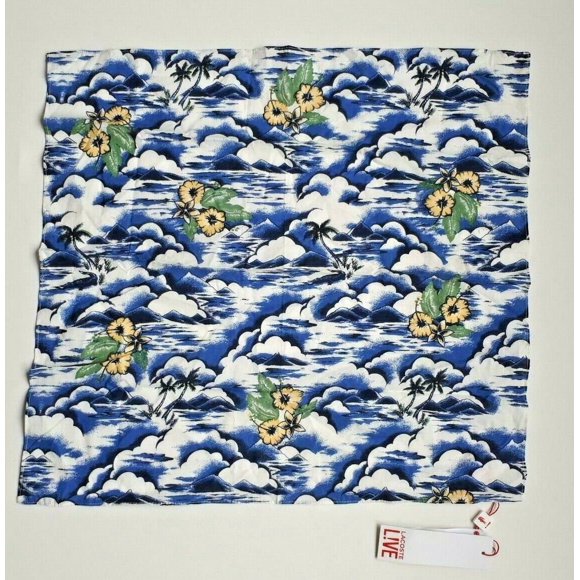 Lacoste Men's Square Pochette Scarf Floral Cotton 22" x 21"