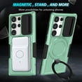 thumbnail image 6 of for Samsung Galaxy S23 Ultra Case with Camera Sliding Cover, [Compatible with MagSafe] with Magnetic Ring Kickstand, Military Grade Heavy Duty Protection Phone Case for Galaxy S23 Ultra, Lightgreen, 6 of 10