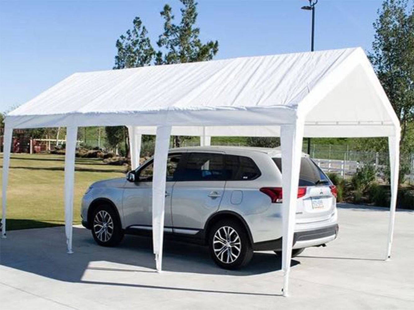 10x20 (8) Leg Portable Carport Outdoor Party Sun Shade Shelter - WHITE - 1 1/2" Frame
