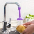 thumbnail image 2 of Adjustable Water-saving Faucet Extender Water Regulator Shower Head Faucet Filter Head Kitchen Faucet Accessory (Purple Short Style), 2 of 4